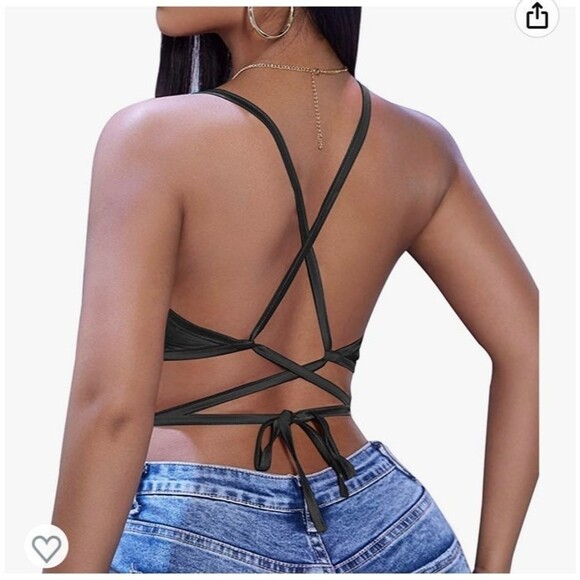 Tank Top Strappy Womens 2XL Plus Black Satin Silk Camisole Women Satin Shiny B2 - Picture 5 of 12